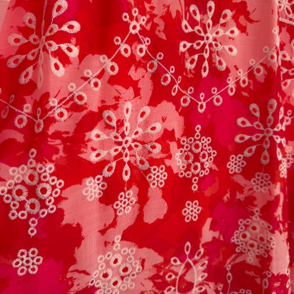 Calvin Klein Shift Dress in Pink & Orange with Embroidery (Size: 6) - Picture 3 of 5